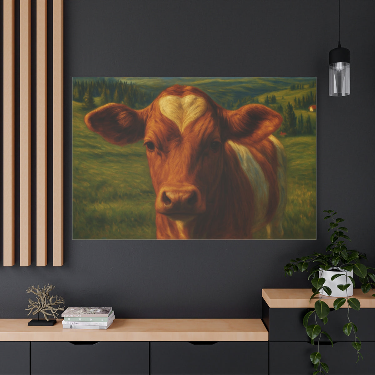 Cow Portrait Canvas Print – front view