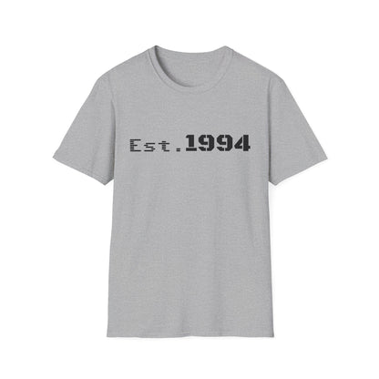 Vintage 1994 Est. graphic T-shirt by Printify featuring bold design and classic fit perfect for casual wear.