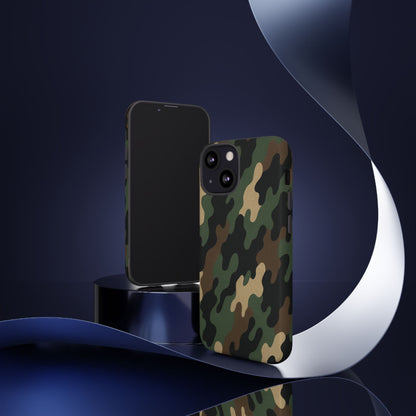 Camouflage tough phone case by Printify, rugged camo protective cover for smartphones with a durable, military-inspired design.