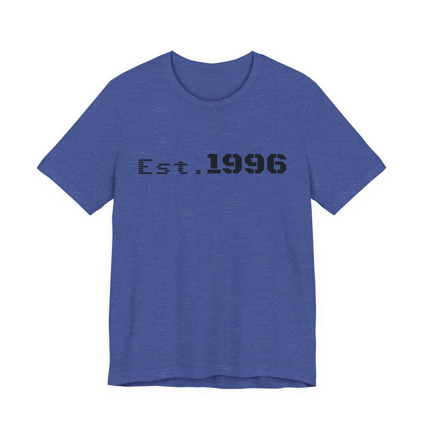 Vintage Est. 1996 T-shirt by Printify featuring a retro design, perfect for birthday gifts celebrating a birth year.