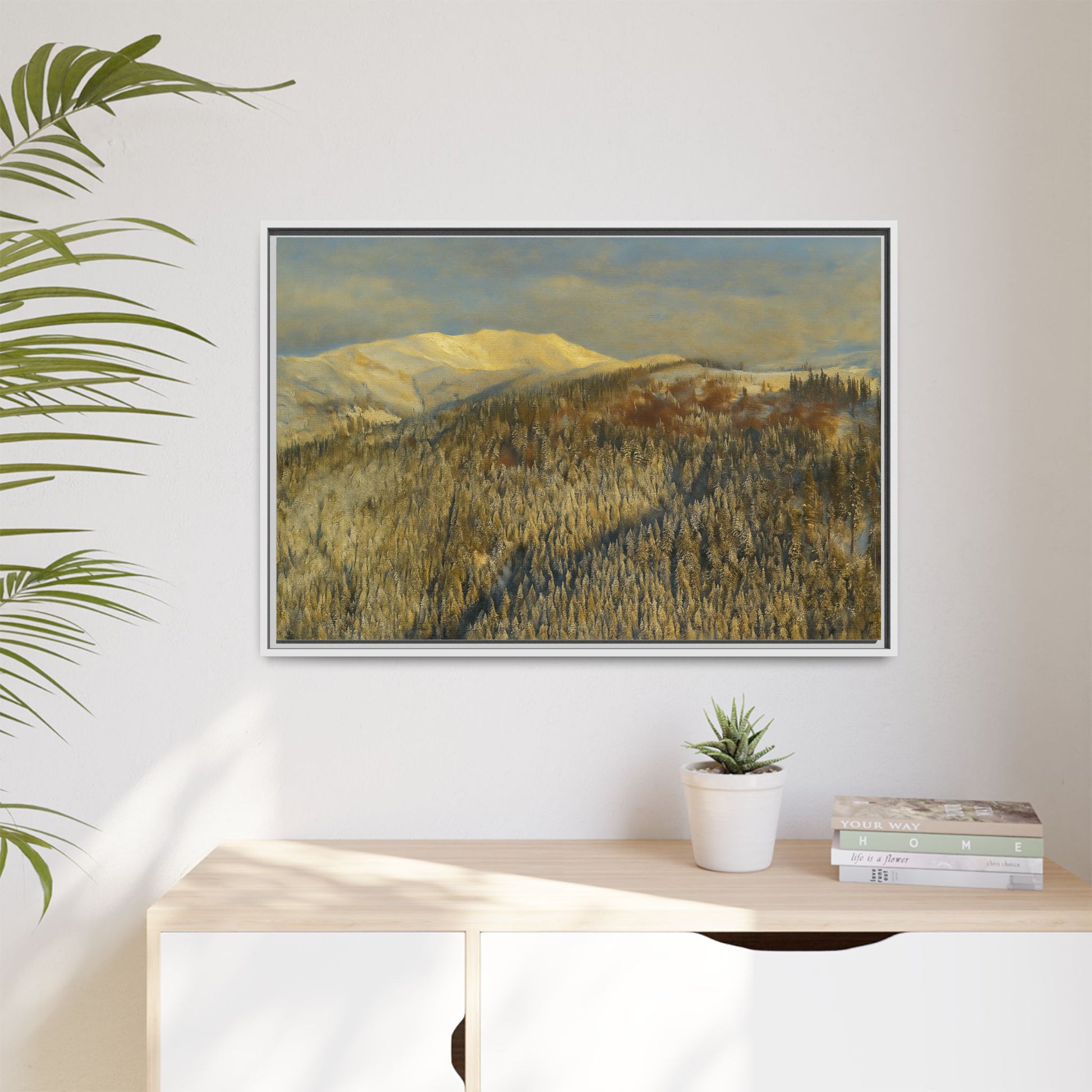 Framed Mountain Canvas Art, Perfect for Home Decor, Nature Wall Art, Gift for Nature Lovers, Cozy Atmosphere - TRV
