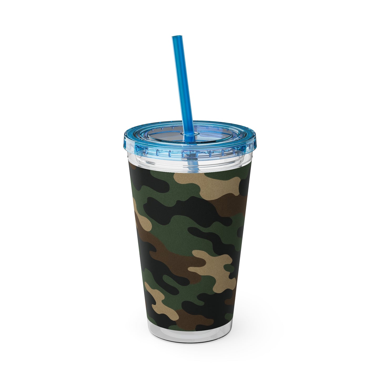 Stylish Camo Tumbler, 16oz Cup with Straw, Perfect for Outdoor Adventures, Gifts for Him, Travel Mug, Eco-friendly Drinkware, Camping - TRV
