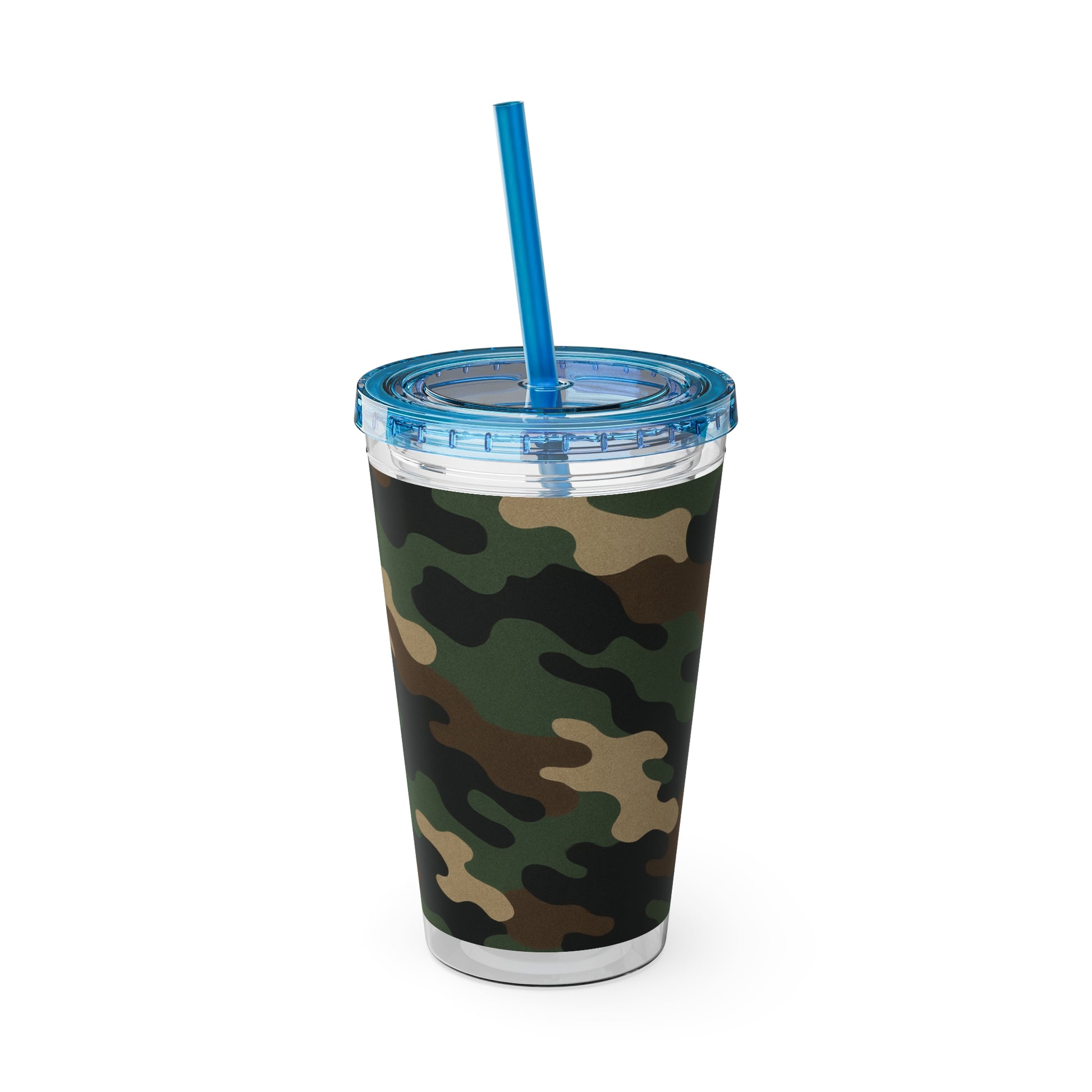 Stylish Camo Tumbler, 16oz Cup with Straw, Perfect for Outdoor Adventures, Gifts for Him, Travel Mug, Eco-friendly Drinkware, Camping - TRV