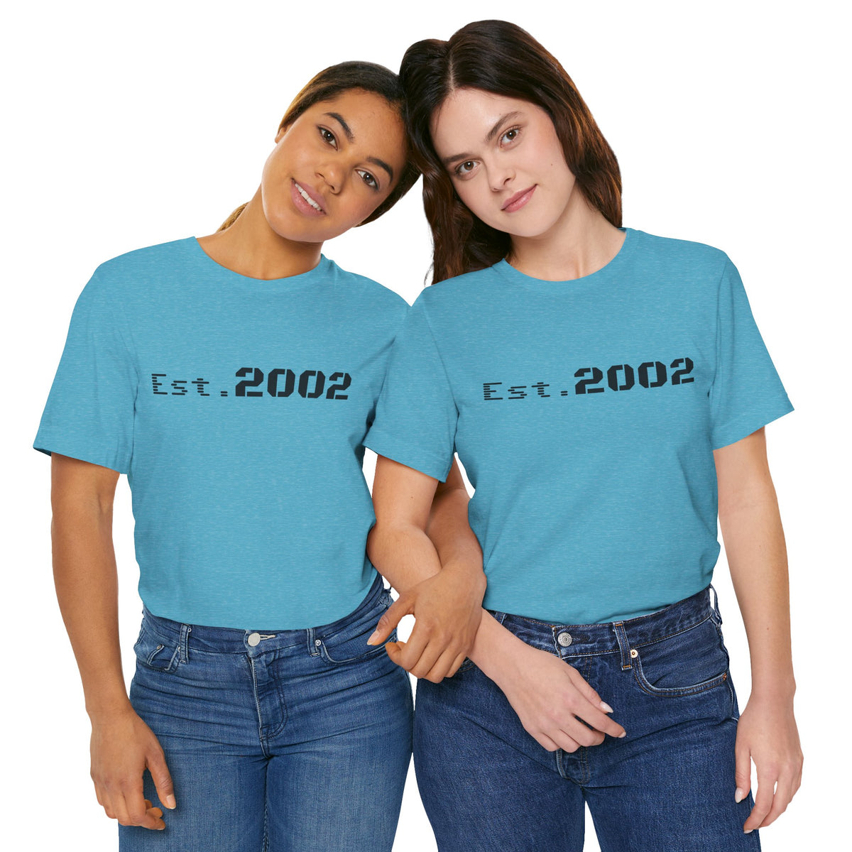 Vintage Est. 2002 T-Shirt by Printify featuring a classic design celebrating the year established, perfect for anniversary celebrations.