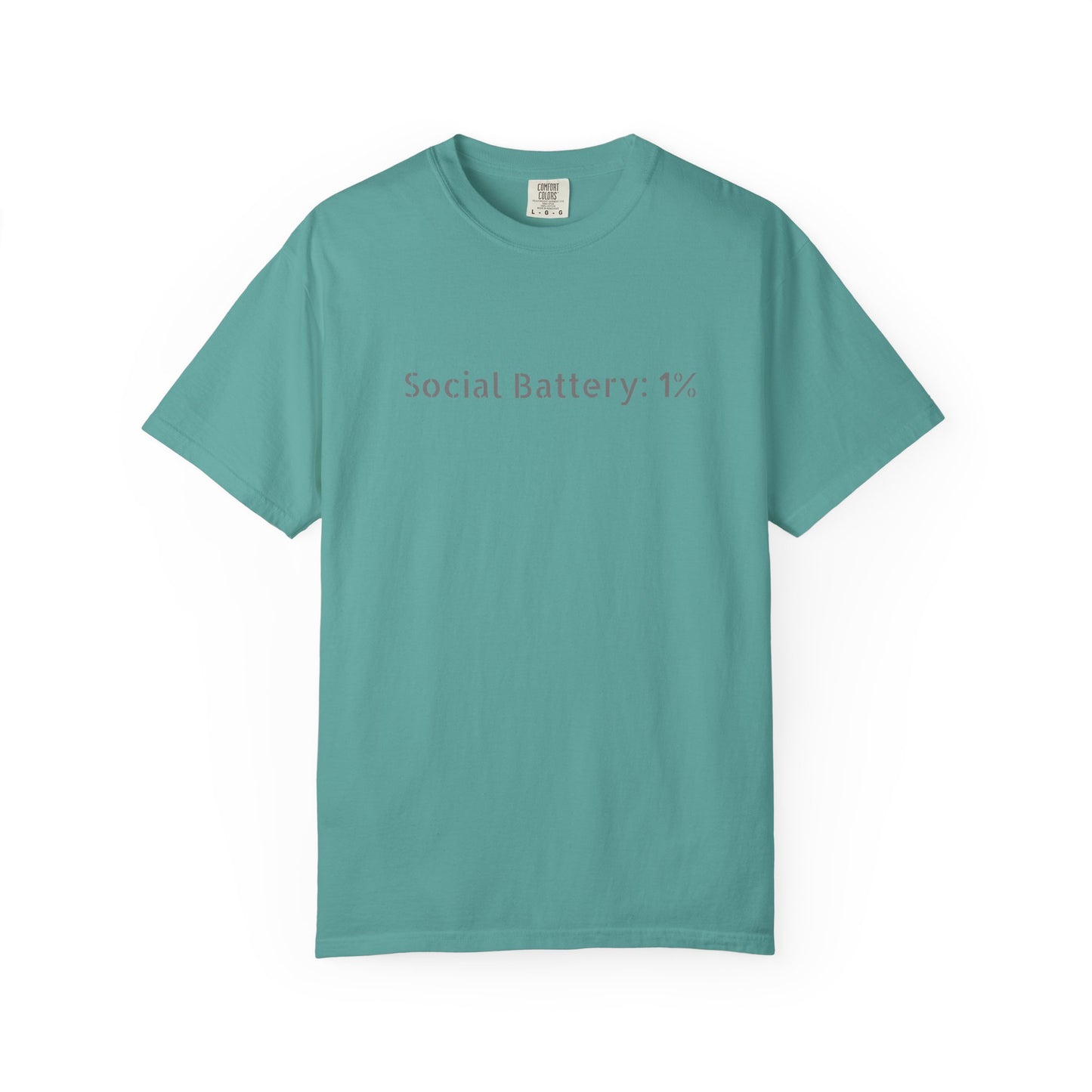 Social Battery 1% T-shirt | Introvert Funny Text Tee