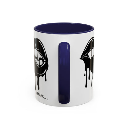 Dripping Lip Coffee Mug – "hmm..." Accent Ceramic Mug (11/15oz)