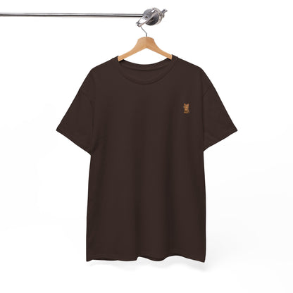 Brown kitten graphic T-shirt for cat lovers, featuring a cute feline design on a comfortable printify T-shirt.