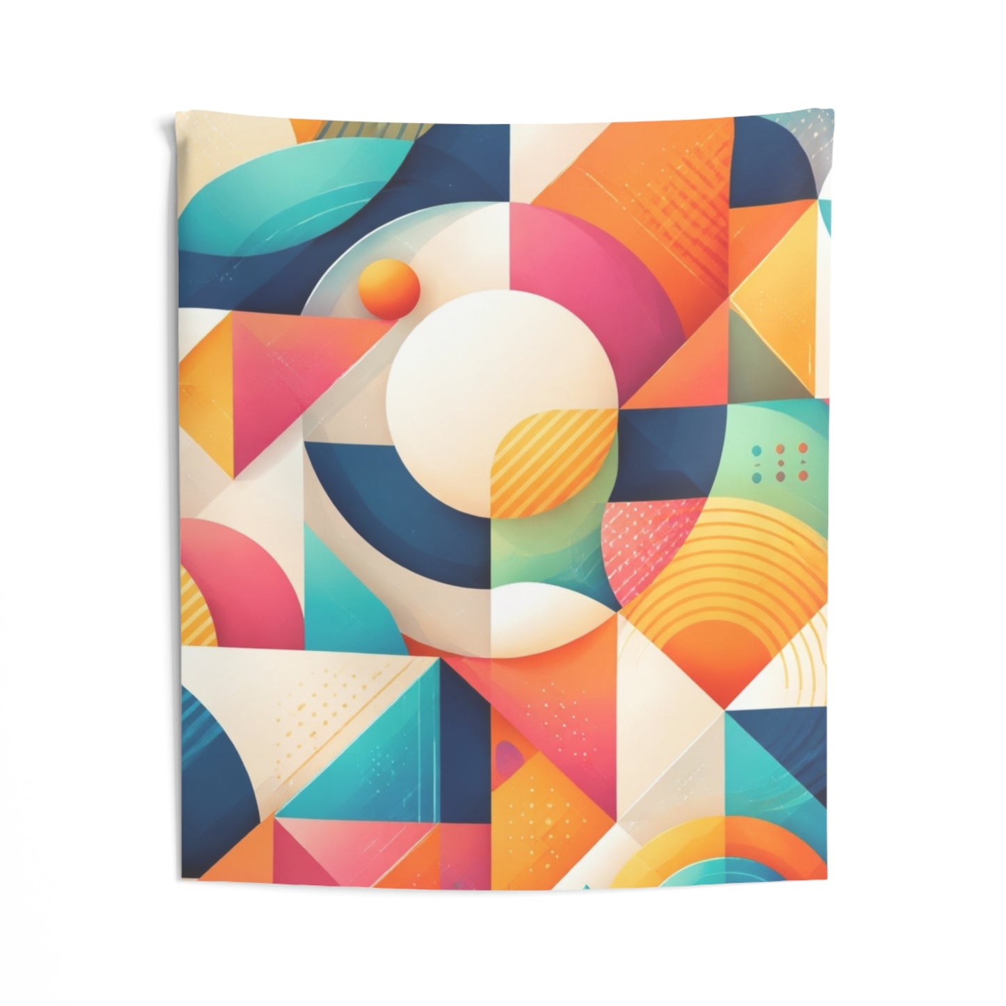 Geometric Colorblock Wall Tapestry — Retro Modern Abstract Decor