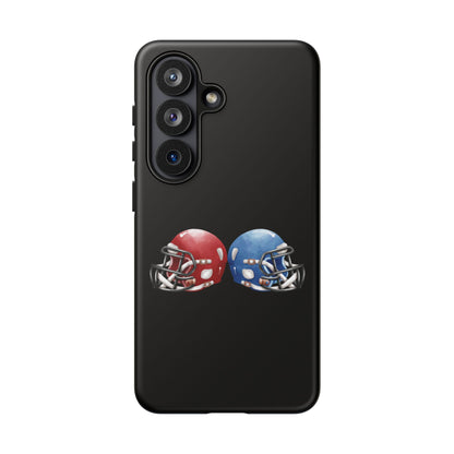 Red and blue football helmet tough phone case for iPhone, protective Printify cover with detailed helmet design.
