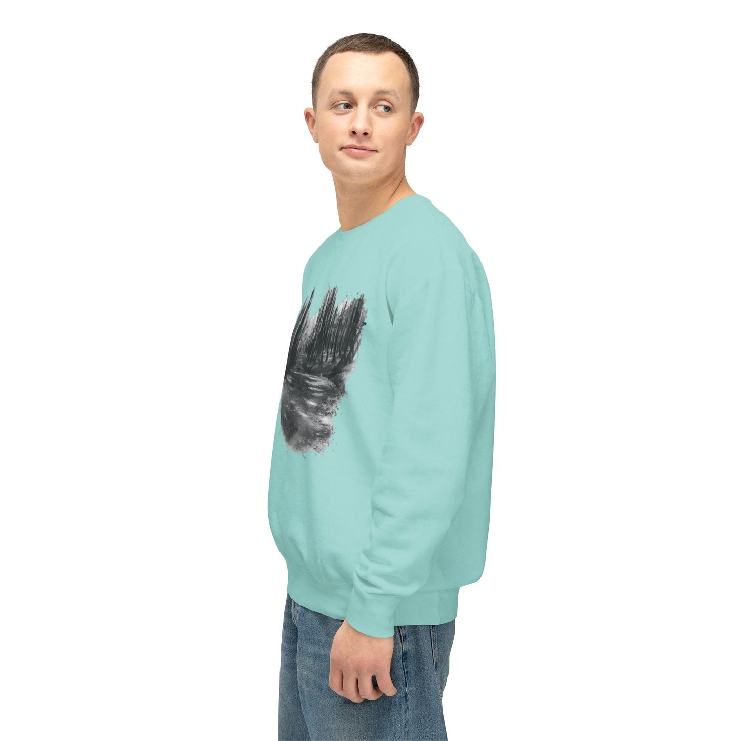 Scenic Minimalist Crewneck Sweatshirt - Cozy Art Tee for Nature Lovers, Gift for Her, Layering Essential, Perfect for Fall, Everyday Wear - TRV