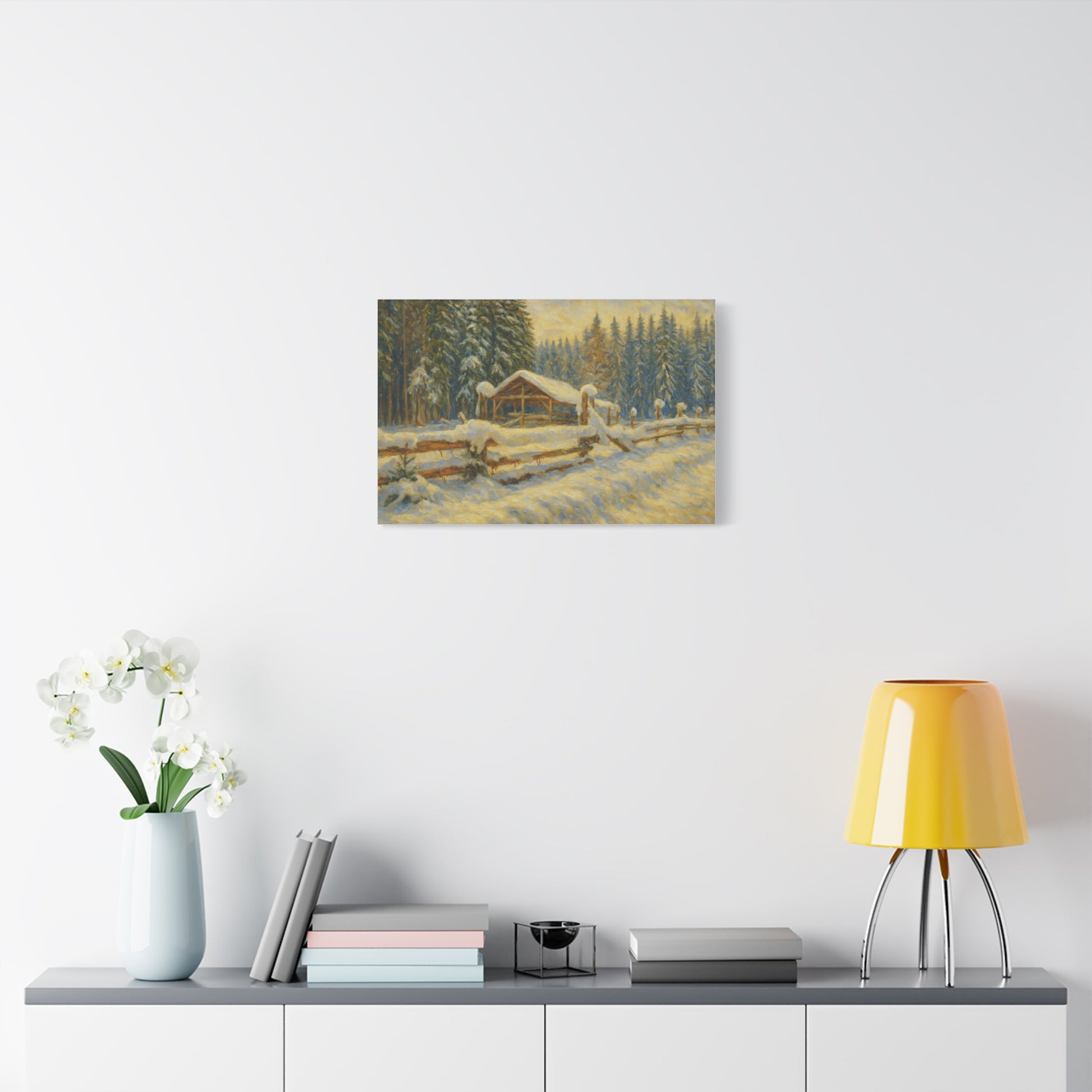 Canvas Wall Art, Winter Landscape Print, Home Decor, Rustic Art, Gift for Nature Lovers, Holiday Decoration - TRV