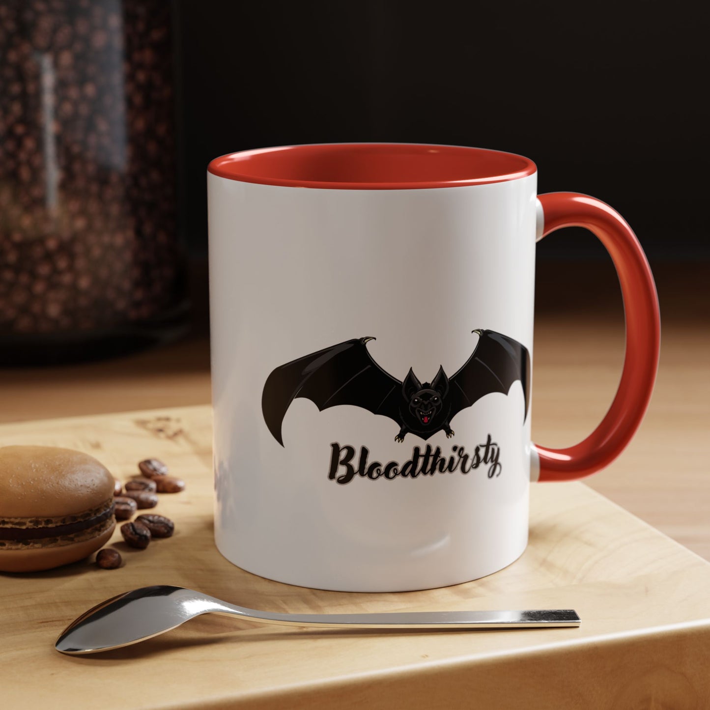 Bloodthirsty Bat Coffee Mug - Unique Halloween and Gothic Accents