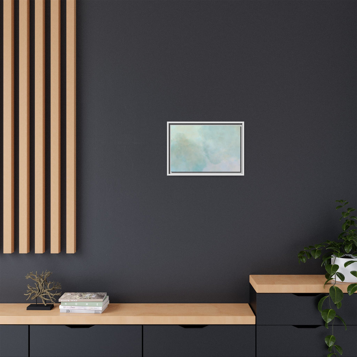 Soft abstract pastel watercolor on matte canvas, featuring gentle colors and artistic design by Printify.