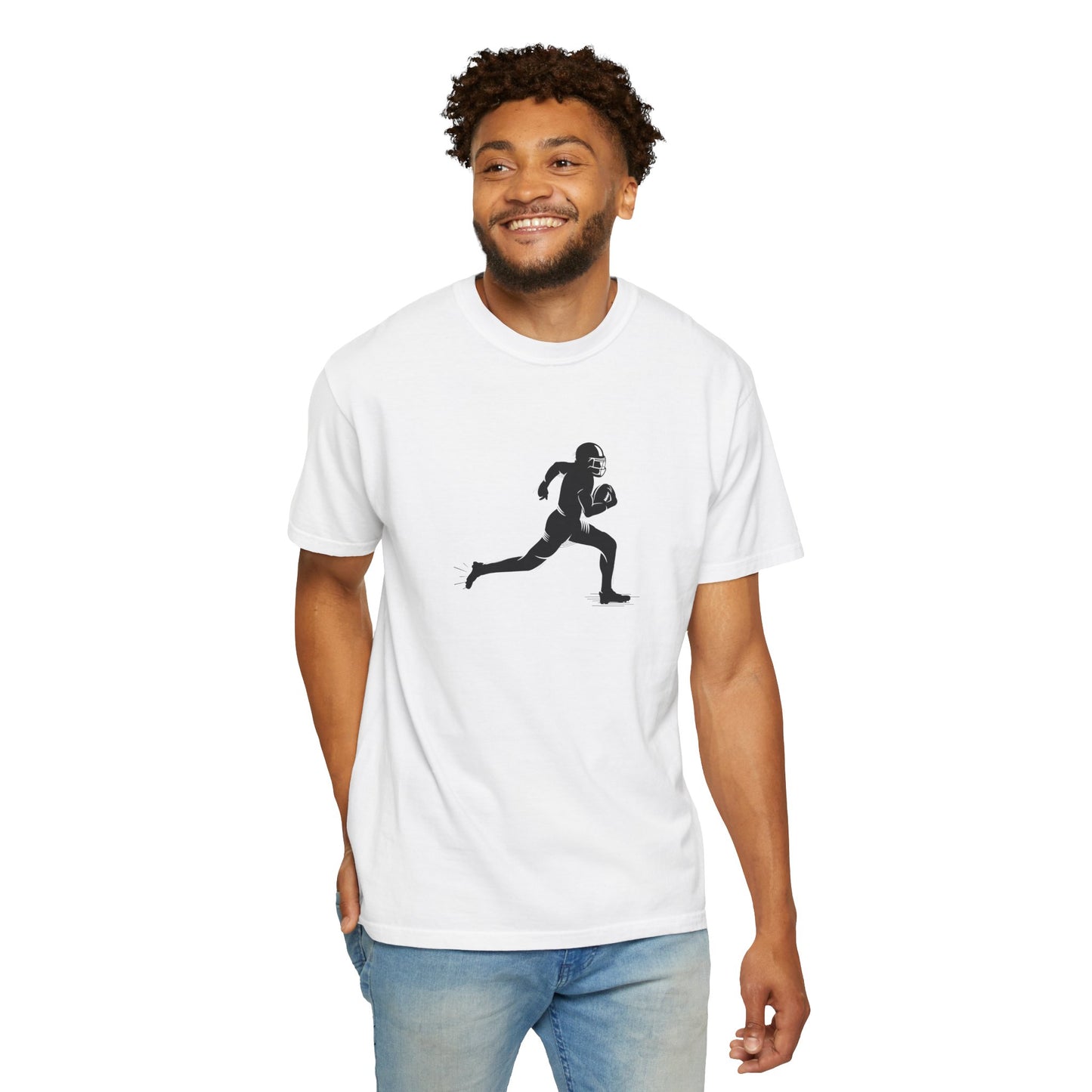 Football Player Graphic Unisex T-Shirt, Casual Sports Tee, Gift for Athletes, Workout Shirt, Everyday Wear, Unique Running Apparel