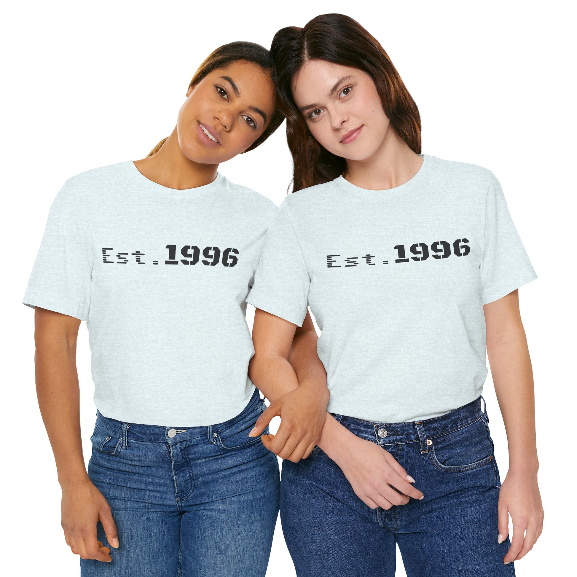 Vintage style Est. 1996 T-shirt by Printify with bold print, perfect for birthdays or vintage-inspired fashion.