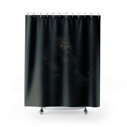 Werewolf Shower Curtain, Gothic Bathroom Decor, Moonlight Werewolf Design, Spooky Home Accent, Halloween Decoration - TRV