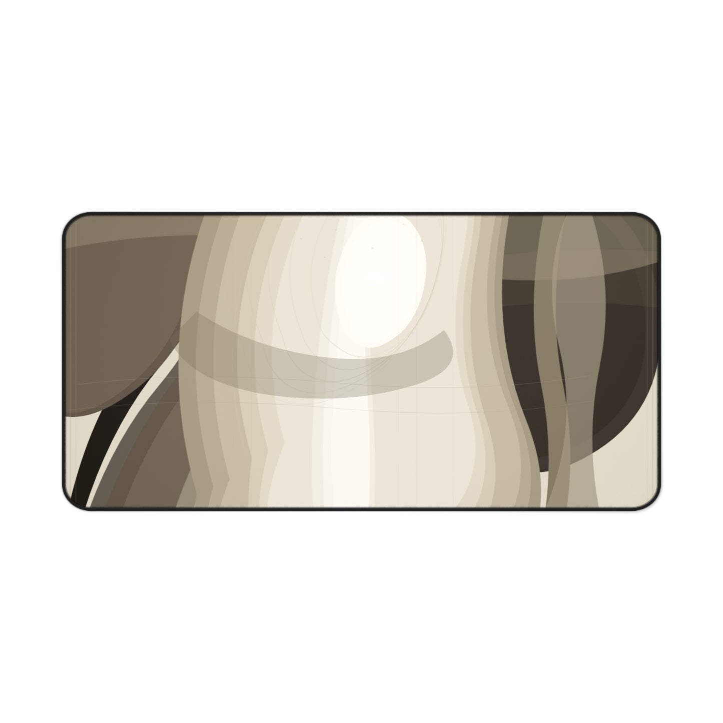 Abstract Neutral Waves Desk Mat | Modern Beige Brown Mousepad Surface