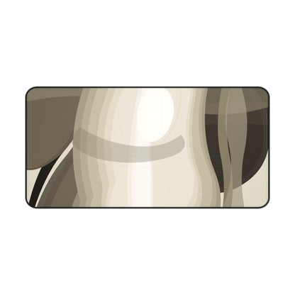 Abstract Neutral Waves Desk Mat | Modern Beige Brown Mousepad Surface