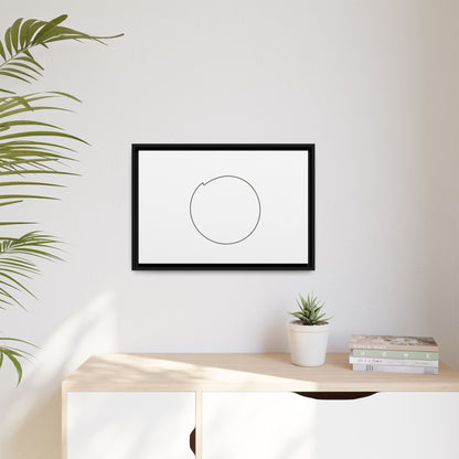 Framed matte canvas wall art featuring a minimal circular line design, by Printify, suitable for modern home decor.