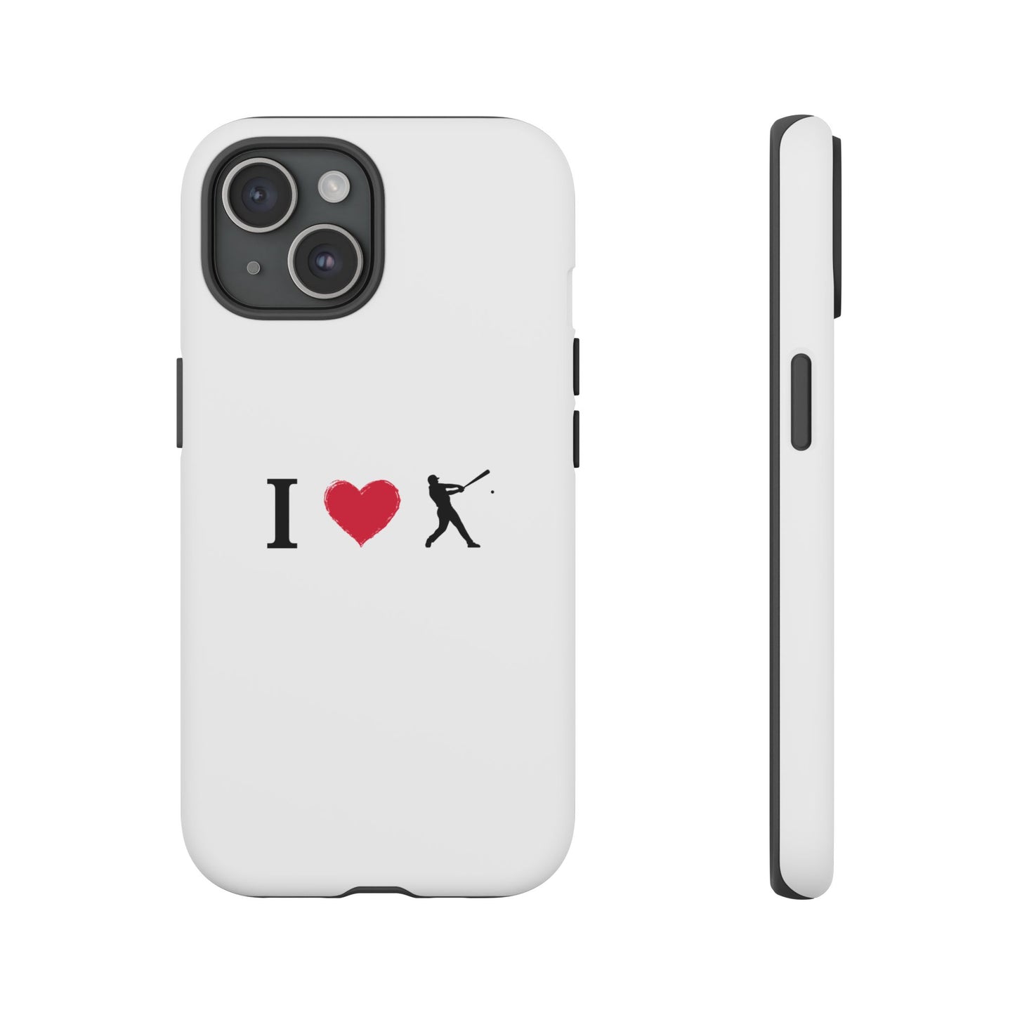 Baseball Love Phone Case, Tough Cases for Sports Lovers, i Heart Baseball Protection, Gift for Players, Cute Sports Case - TRV