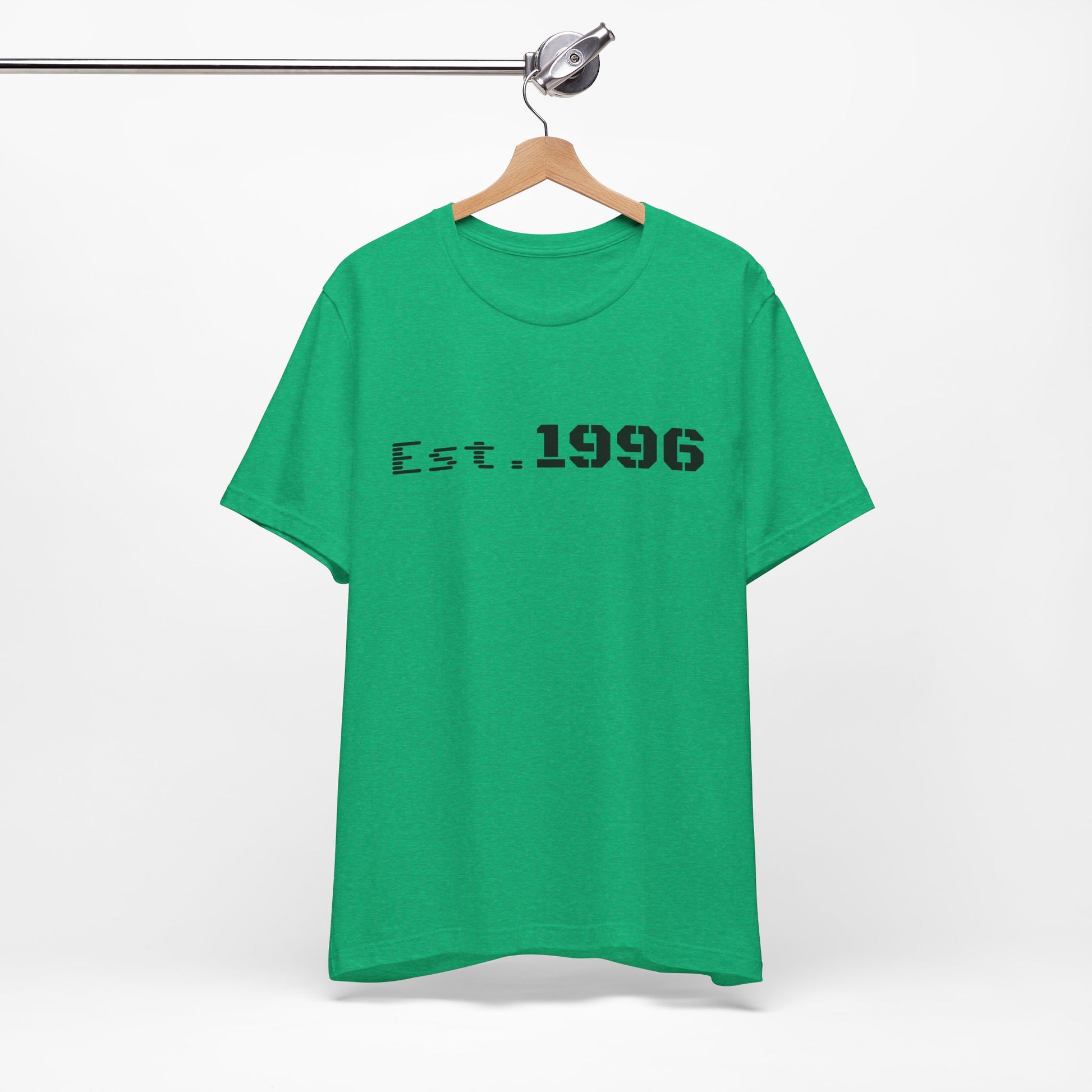 Vintage Est. 1996 T-shirt by Printify featuring a retro design, perfect as a birthday gift for someone born in 1996.