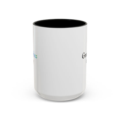 Good Vibes Only Accent Coffee Mug - Positive Energy 11 & 15oz Cup for Happiness, Inspirational Gift, Morning Motivation, Ceramic Tea Cup,
