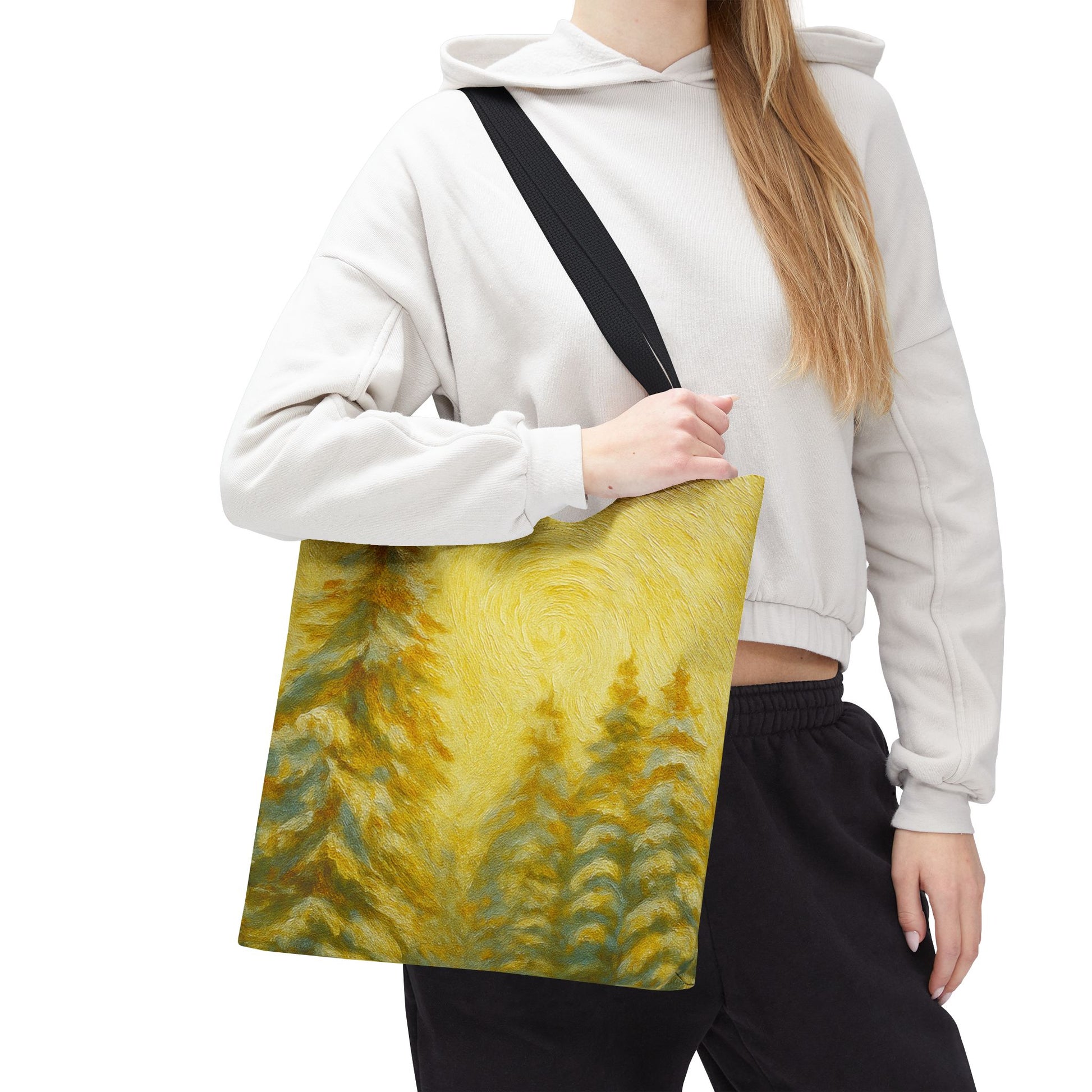 Eco-friendly canvas tote bag with artistic abstract design, perfect for beach or everyday use, by Printify.