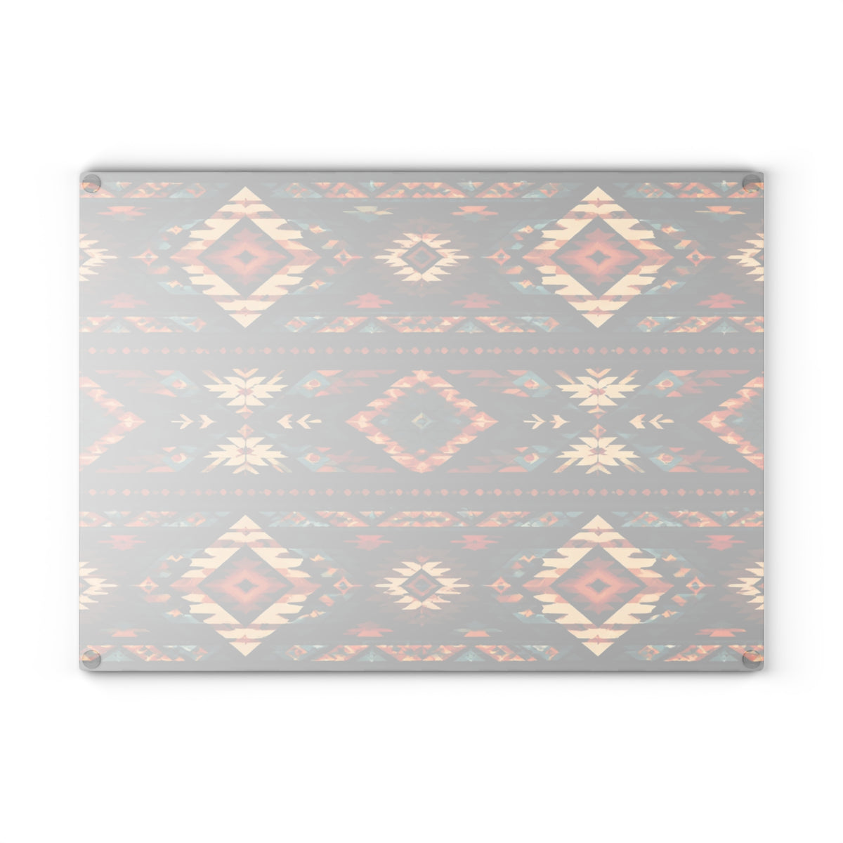 Southwest Aztec Glass Cutting Board – Rustic Tribal Pattern Kitchen Board