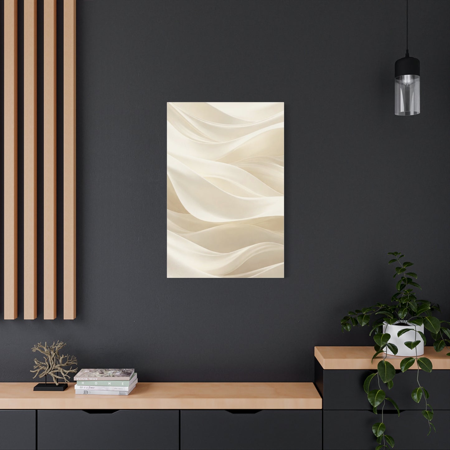 Neutral Abstract Wave Art Matte Canvas