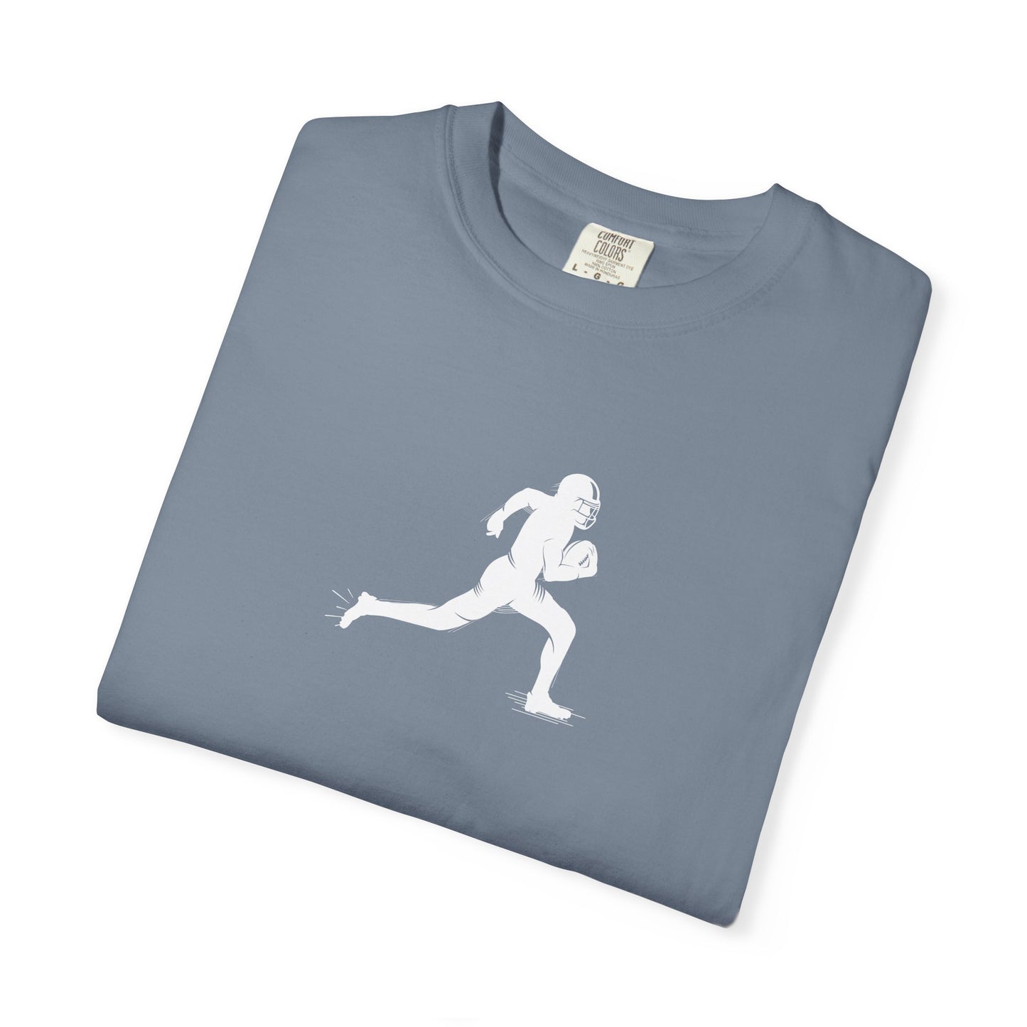 Sporty Unisex Garment-Dyed T-Shirt with Football Player Graphic, Activewear, Casual Wear, Gift for Runners, Fitness Apparel, Everyday Style