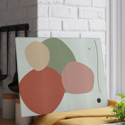 Abstract Organic Shapes Glass Cutting Board | Modern Minimal Kitchen Décor