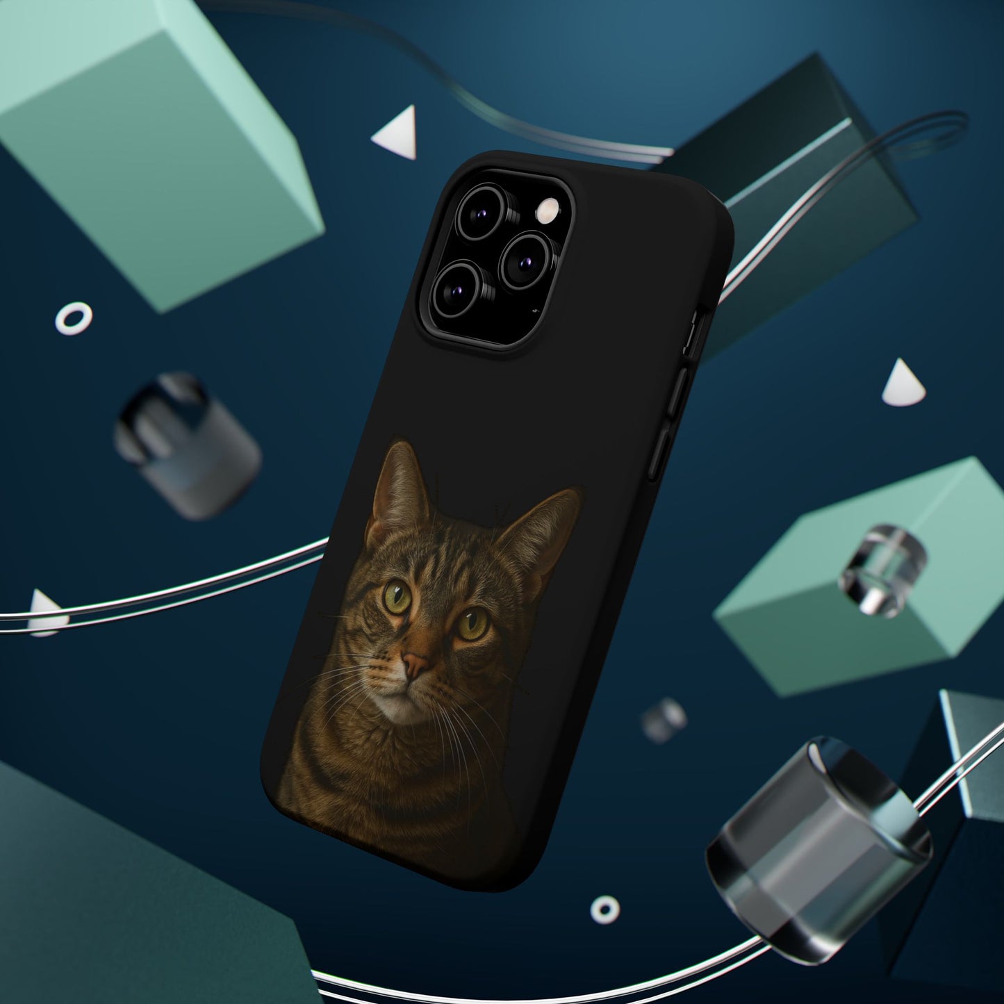 Magnetic Impact-Resistant Phone Case — Realistic Tabby Cat Portrait