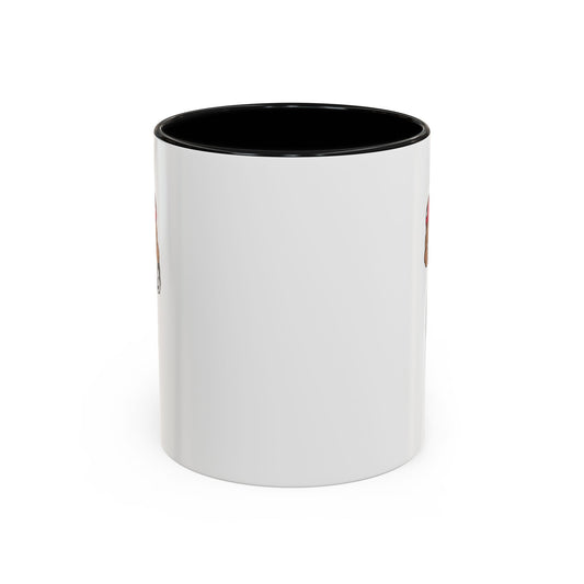 Football player accent coffee mug featuring a running quarterback design, 11 oz ceramic mug with athletic football imagery.