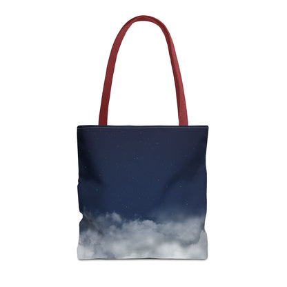 Night Sky Clouds Tote Bag | Starry Navy Ombre - TRV