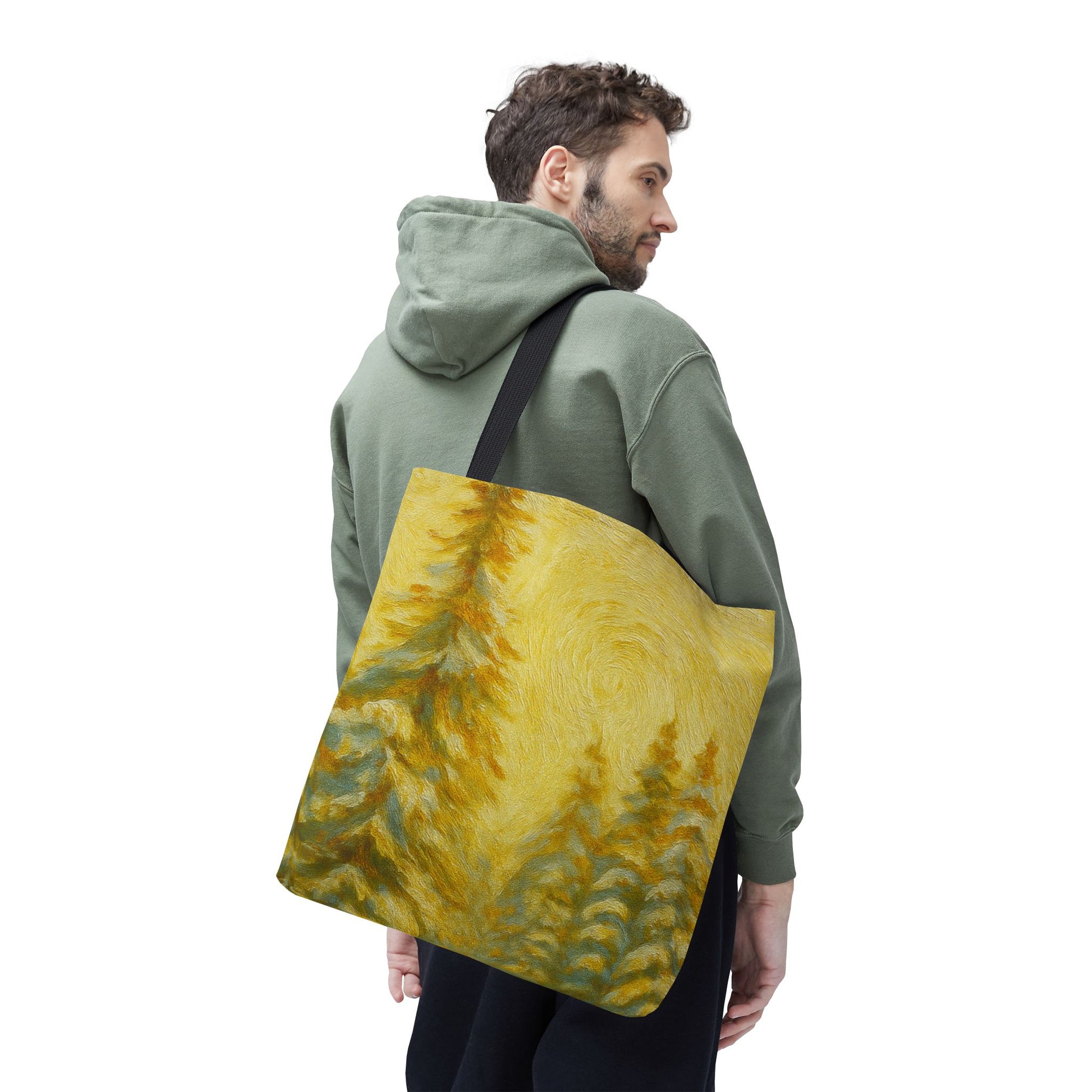 Eco-friendly canvas tote bag with artistic abstract design, ideal for beach or everyday use, by Printify.