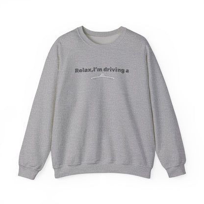 Relaxing UFO Driving Sweatshirt, Funny Gift for UFO Lovers, Unisex Crewneck Pullover, Casual Wear, Space Enthusiast Apparel
