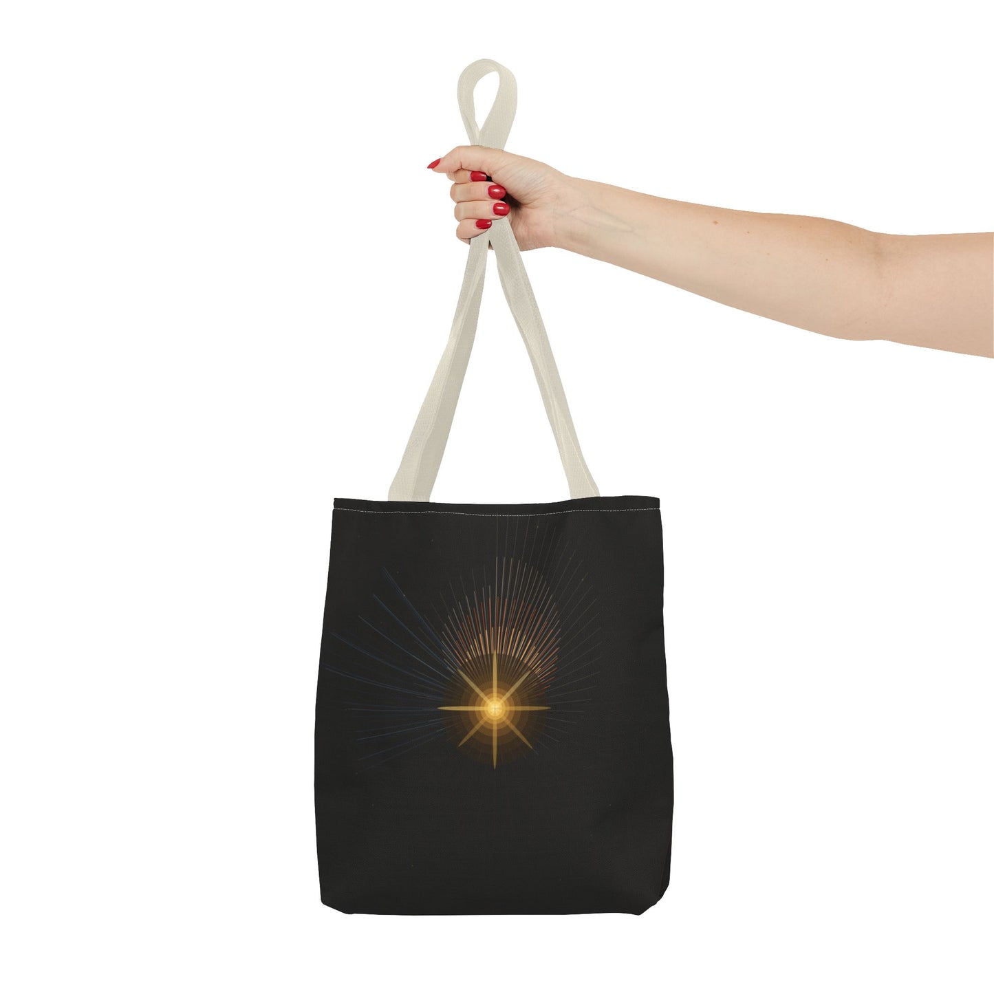 Radiant Starburst Tote Bag | Golden Light Celestial Design - TRV