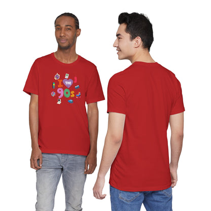 I  Love the 90's Short Sleeve Tee - Retro Graphic Tee, Vintage Style Shirt, Perfect for Casual Outings, 90s Nostalgia Apparel