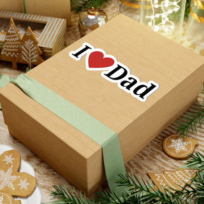 I  Dad Kiss-Cut Sticker — Heart Dad Laptop Decal, Father’s Day Gift