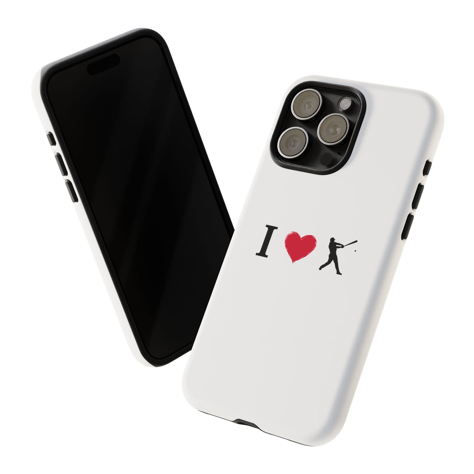 Baseball Love Phone Case, Tough Cases for Sports Lovers, i Heart Baseball Protection, Gift for Players, Cute Sports Case - TRV