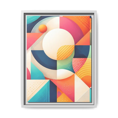 Colorful Geometric Abstract Art Matte Canvas Framed