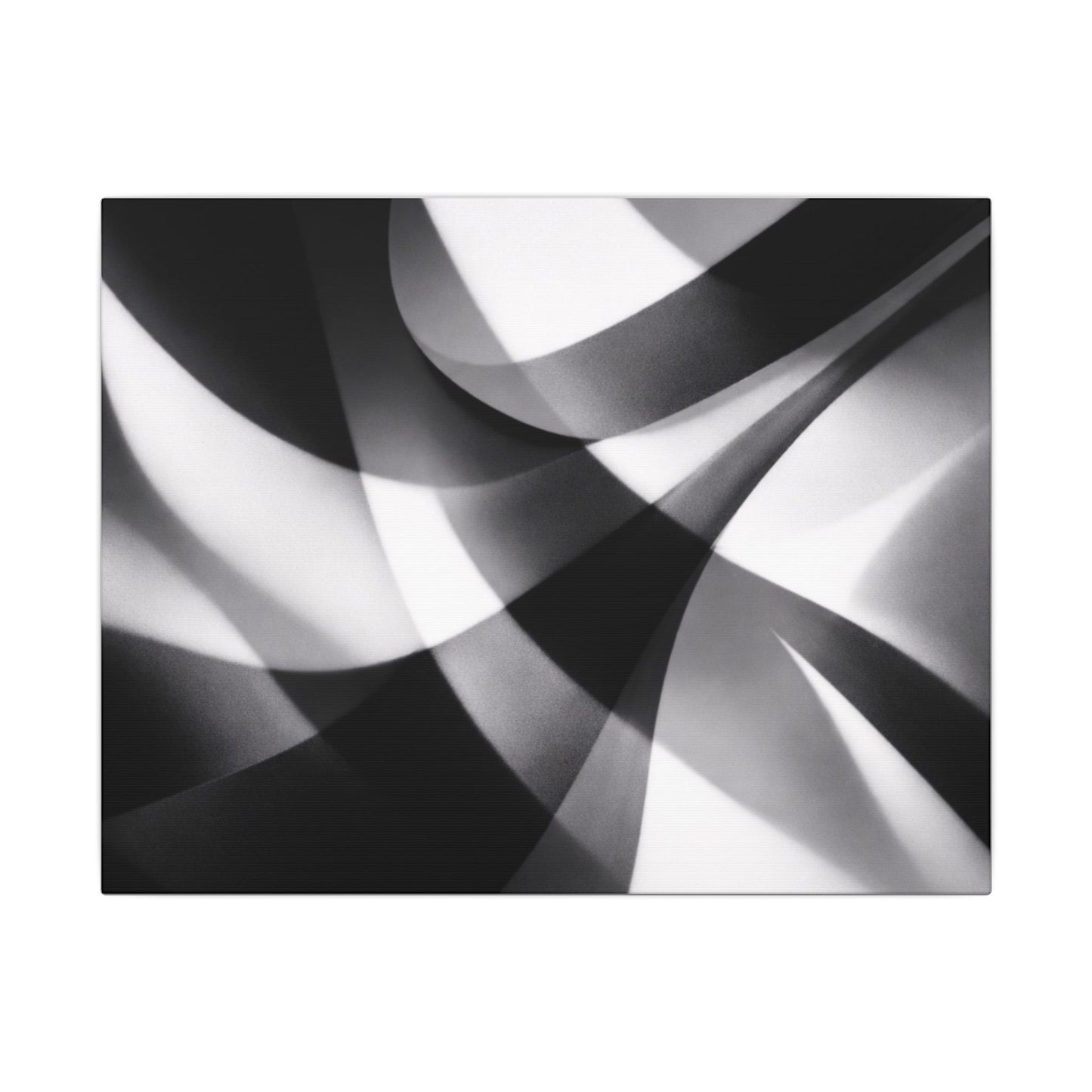 Abstract Black and White Swirl Matte Canvas
