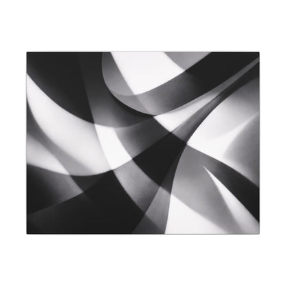Abstract Black and White Swirl Matte Canvas