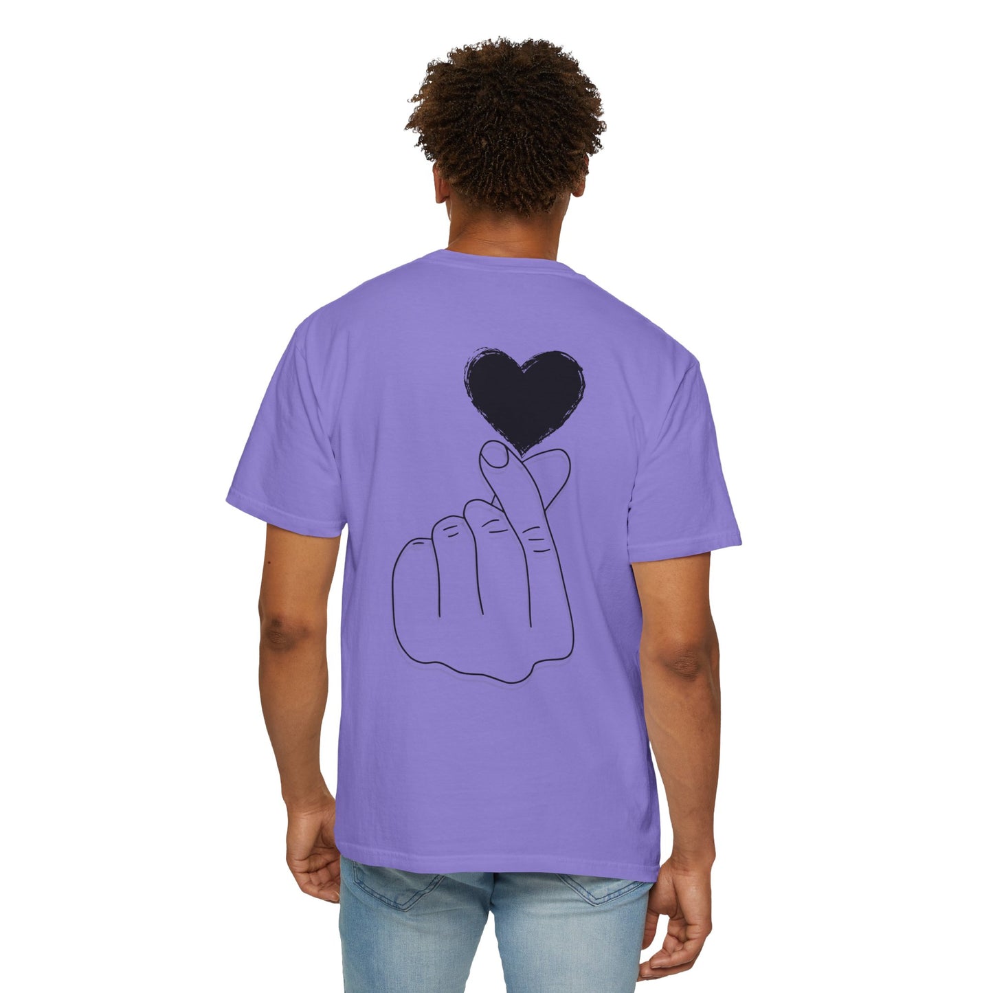 Unisex Garment-Dyed T-Shirt with Heart Design | Casual Trendy Wear for All Occasions