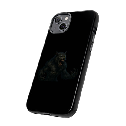 Dark monster graphic werewolf phone case by Printify, tough protective cover with detailed monster illustration for smartphones.