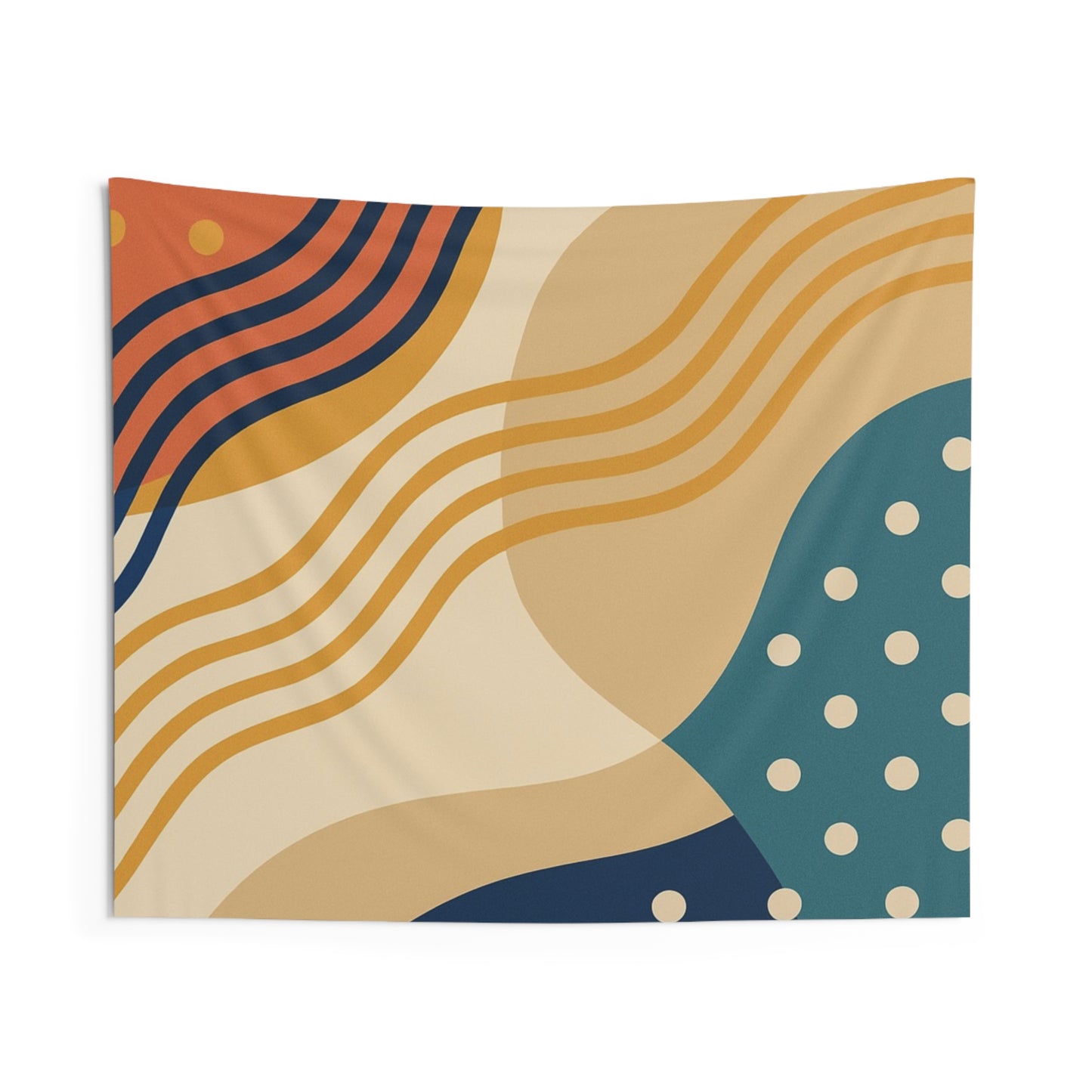 Abstract Retro Wave Wall Tapestry — Midcentury Boho Home Decor