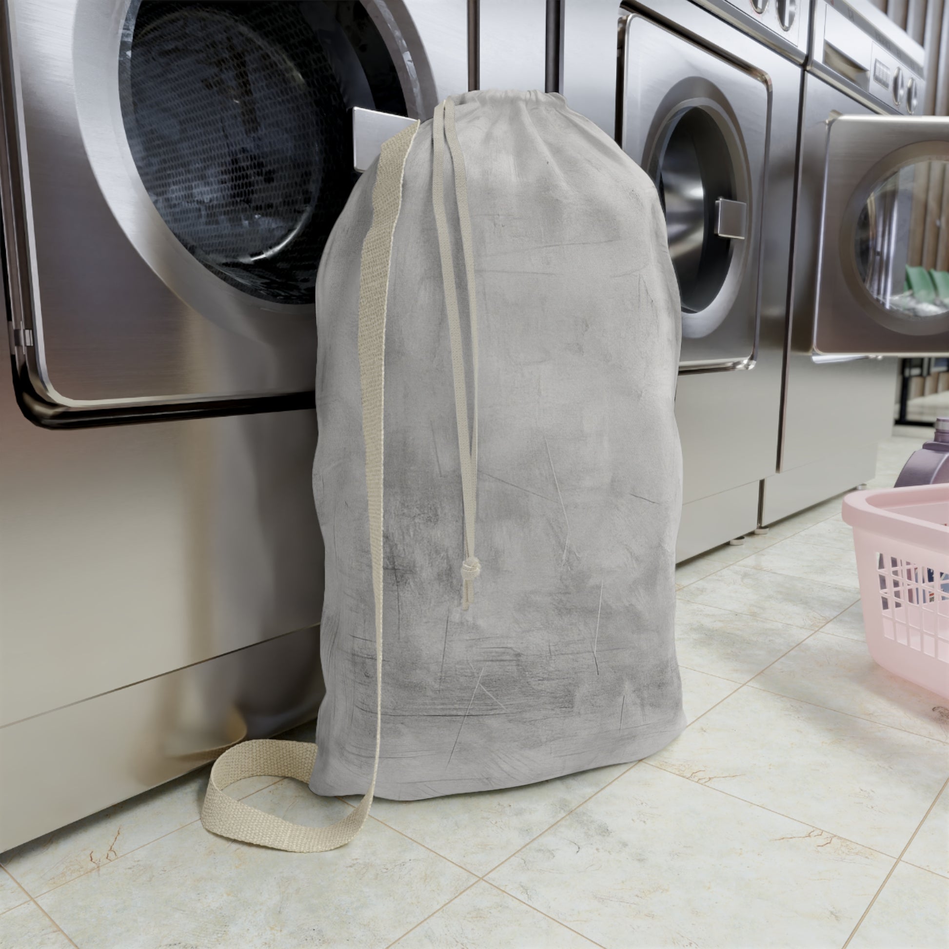 Monogram Initials Laundry Bag | Personalized Name, Canvas Drawstring - TRV