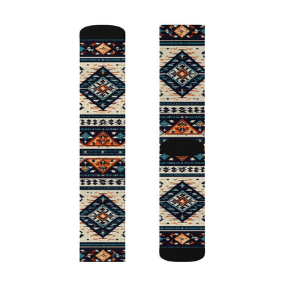 Southwestern Aztec Pattern Socks | Tribal Geometric Sublimation Socks