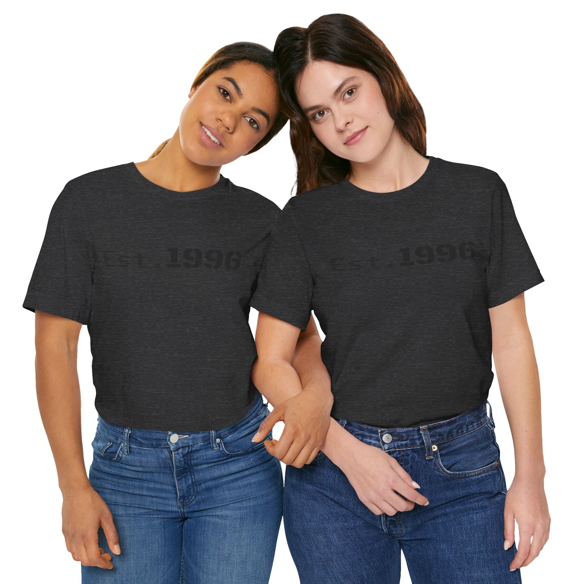 Vintage Est. 1996 T-shirt by Printify featuring a classic design, perfect as a birth year birthday gift.
