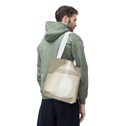 Neutral Abstract Light Beam Tote Bag | Minimalist Geometric Pattern